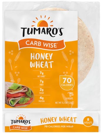 8 inch Honey Wheat Carb Wise Wraps