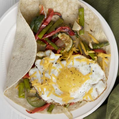 Roasted Vegetable and Egg Breakfast Wrap