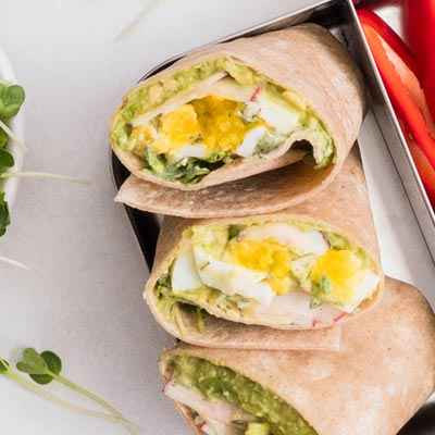 Egg Salad and Avocado Wraps