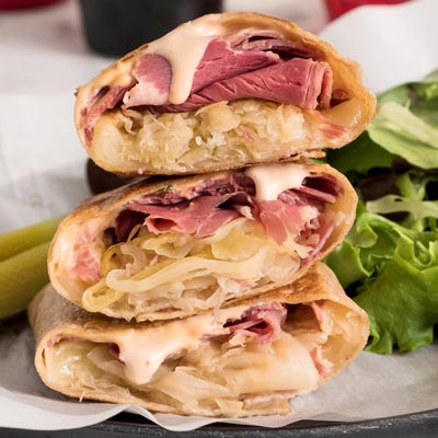 Griddled Reuben Wraps