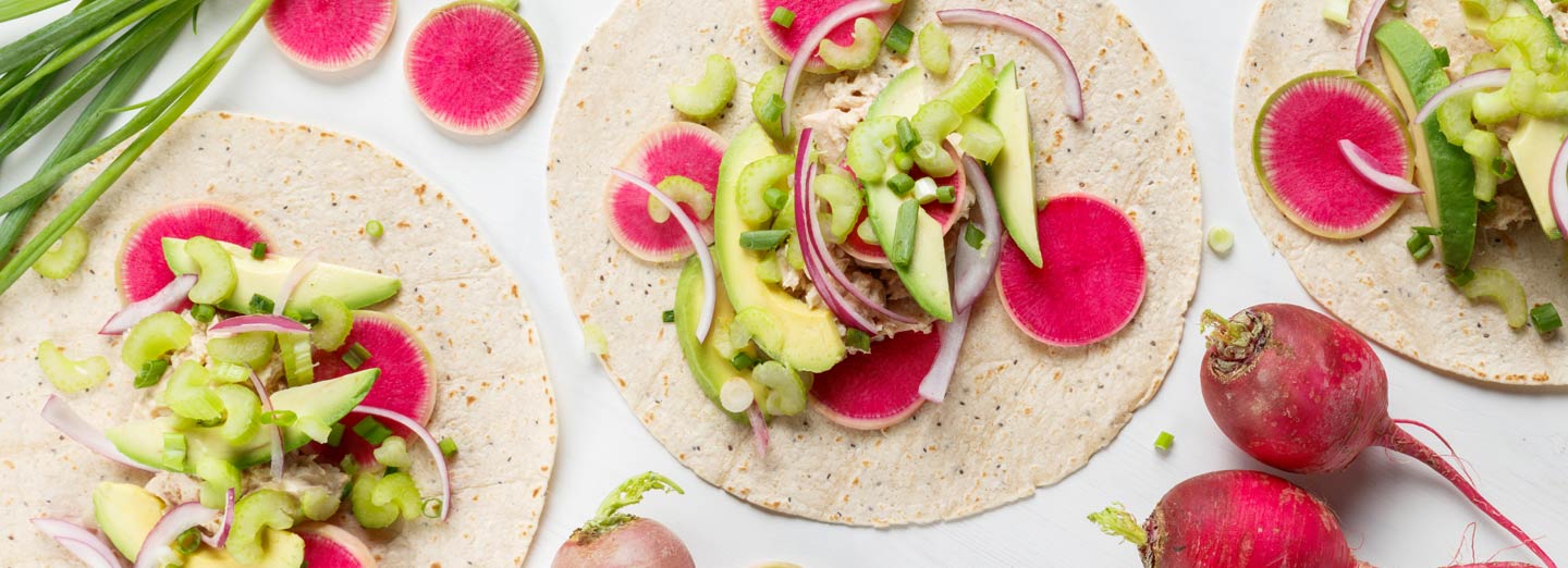 Delicious wraps on a table