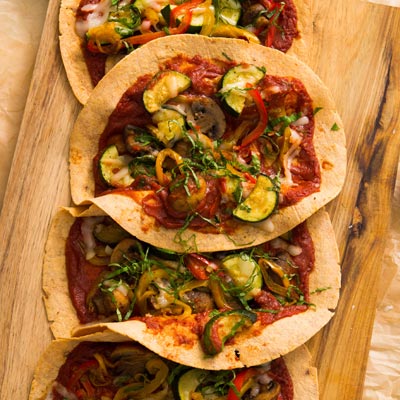 Roasted Veggie Pizza Wrap