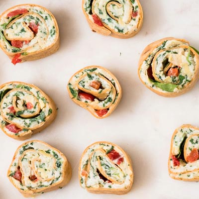 Spinach Artichoke Dip Roll Ups