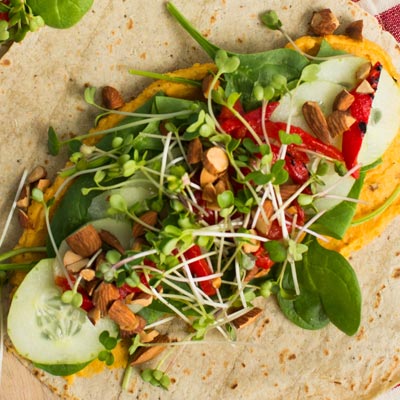 Sweet Potato Hummus Wraps