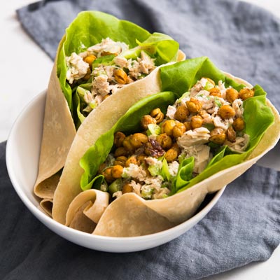 Tuna Salad and Roasted Chickpea Wraps