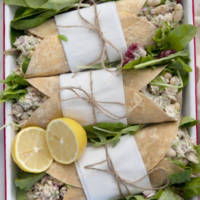 White Bean and Tuna Salad Wraps